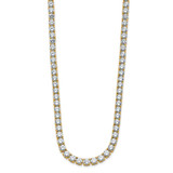 14k 38 carat Lab Grown Diamond VS+ F+ Complete Round 20 inch Straight Tennis Necklace