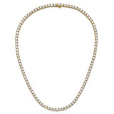 14k 38 carat Lab Grown Diamond VS+ F+ Complete Round 20 inch Straight Tennis Necklace