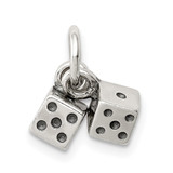 Sterling Silver Antique Dice Charm