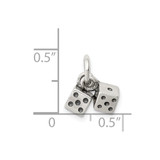 Sterling Silver Antique Dice Charm
