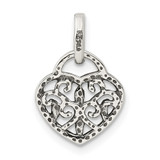 Sterling Silver Antique Heart Charm