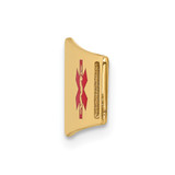 14K 38x10mm Off-Center Red Epoxy Enameled Soft Diamond Shape Medical ID Plate # 819