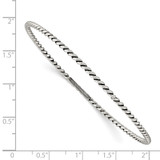 Sterling Silver Antiqued 2mm Twisted Slip-on Bangle