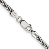 Sterling Silver Antiqued 3.25mm Solid Square Spiga Chain - QH-13592D1D-7777