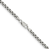 Sterling Silver Antiqued 3.6mm Round Box Chain - QF-D3E2AE92-3149