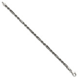 Sterling Silver Antiqued 4.4mm Milano / Figarope Mens 8 inch Bracelet
