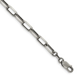 Sterling Silver Antiqued 4.8mm Elongated Open Link Chain - QF-DCCF22BF-1053