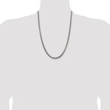 Sterling Silver Antiqued 5.2mm Round Box Chain - QF-45E539DF-8851