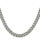 Sterling Silver Antiqued 6.0mm Curb Chain - QC-62EB1596-4195