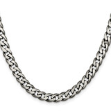 Sterling Silver Antiqued 6.5mm Curb Chain - QC-236DCE36-6645