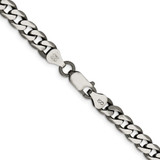 Sterling Silver Antiqued 6.5mm Curb Chain - QC-236DCE36-6645