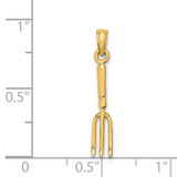 14K 3-D  Fork Garden Tool Charm
