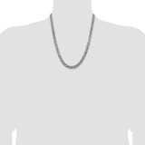 Sterling Silver Antiqued 6.5mm Curb Chain - QC-E994872B-6061