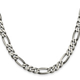 Sterling Silver Antiqued 6.5mm Figaro Chain - QF-3B0453DD-8495