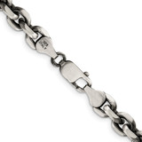 Sterling Silver Antiqued 7.0mm D/C Elongated Open Link Chain - QF-A3A2AEBD-3798