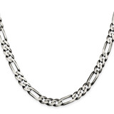 Sterling Silver Antiqued 7.5mm Figaro Chain - QF-4C556A23-5709