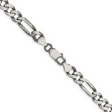 Sterling Silver Antiqued 7.5mm Figaro Chain - QF-4C556A23-5709
