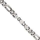 Sterling Silver Antiqued 7.75mm Figaro Chain - QF-44DEA416-7278
