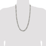 Sterling Silver Antiqued 7.75mm Figaro Chain - QF-8006F706-2651