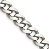 Sterling Silver Antiqued 8.3mm Curb Chain - QC-1DD0B1AC-4600