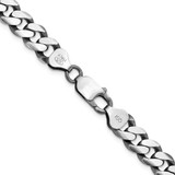 Sterling Silver Antiqued 8.3mm Curb Chain - QC-B039963C-2353