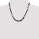 Sterling Silver Antiqued 8.6mm D/C Elongated Open Link Chain - QF-6FABF7CA-2005