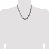 Sterling Silver Antiqued 9.3mm Curb Chain - QC-A9660598-1291