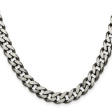 Sterling Silver Antiqued 9.3mm Curb Chain - QC-D5877B1B-1351