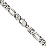 Sterling Silver Antiqued 9mm Figaro Chain - QF-A39EB7BA-1812