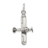 Sterling Silver Antiqued Airplane Charm - QC-DBFAD5AD-5048