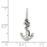 Sterling Silver Antiqued Anchor and Rope Pendant - QC-09FFDE66-3527