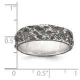 Sterling Silver Antiqued and Textured Nugget Mens Size 11 Band Ring