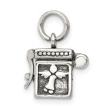 Sterling Silver Antiqued Angel Prayer Box Charm