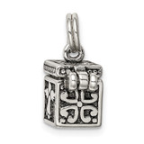 Sterling Silver Antiqued Angel Prayer Box Charm