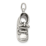 Sterling Silver Antiqued Baby Shoe Pendant