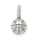 Sterling Silver Antiqued Basketball Charm - QC-83F6861E-8034