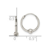 Sterling Silver Antiqued Beaded Endless Hoop Earrings - QE-B1377865-6214