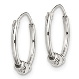 Sterling Silver Antiqued Beaded Endless Hoop Earrings - QE-CB907882-4462
