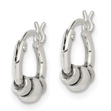 Sterling Silver Antiqued Beaded Hoop Earrings - QE-793F6159-3064