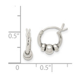 Sterling Silver Antiqued Beaded Hoop Earrings - QE-793F6159-3064