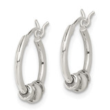 Sterling Silver Antiqued Beaded Hoop Earrings - QE-93C170C4-9571