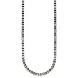 Sterling Silver Antiqued Brushed 4.00mm Fancy Box Link 19.75 inch Necklace
