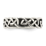 Sterling Silver Antiqued Celtic Knot Band - QR-0CEB2B89-6020
