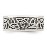 Sterling Silver Antiqued Celtic Knot Ring - QR-3B03AC4C-5932