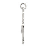 Sterling Silver Antiqued Claddagh Cross Charm