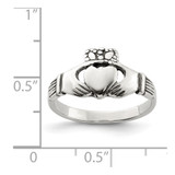Sterling Silver Antiqued Claddagh Ring - QR-4100FF60-6734