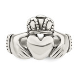 Sterling Silver Antiqued Claddagh Ring - QR-73E6D34B-6458