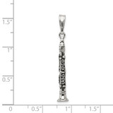 Sterling Silver Antiqued Clarinet Charm - QC-DDDF6A48-7827