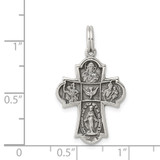 Sterling Silver Antiqued Cross Charm - QC-EC2DCD97-8304