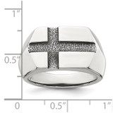 Sterling Silver Antiqued Cross Mens Size 10 Ring